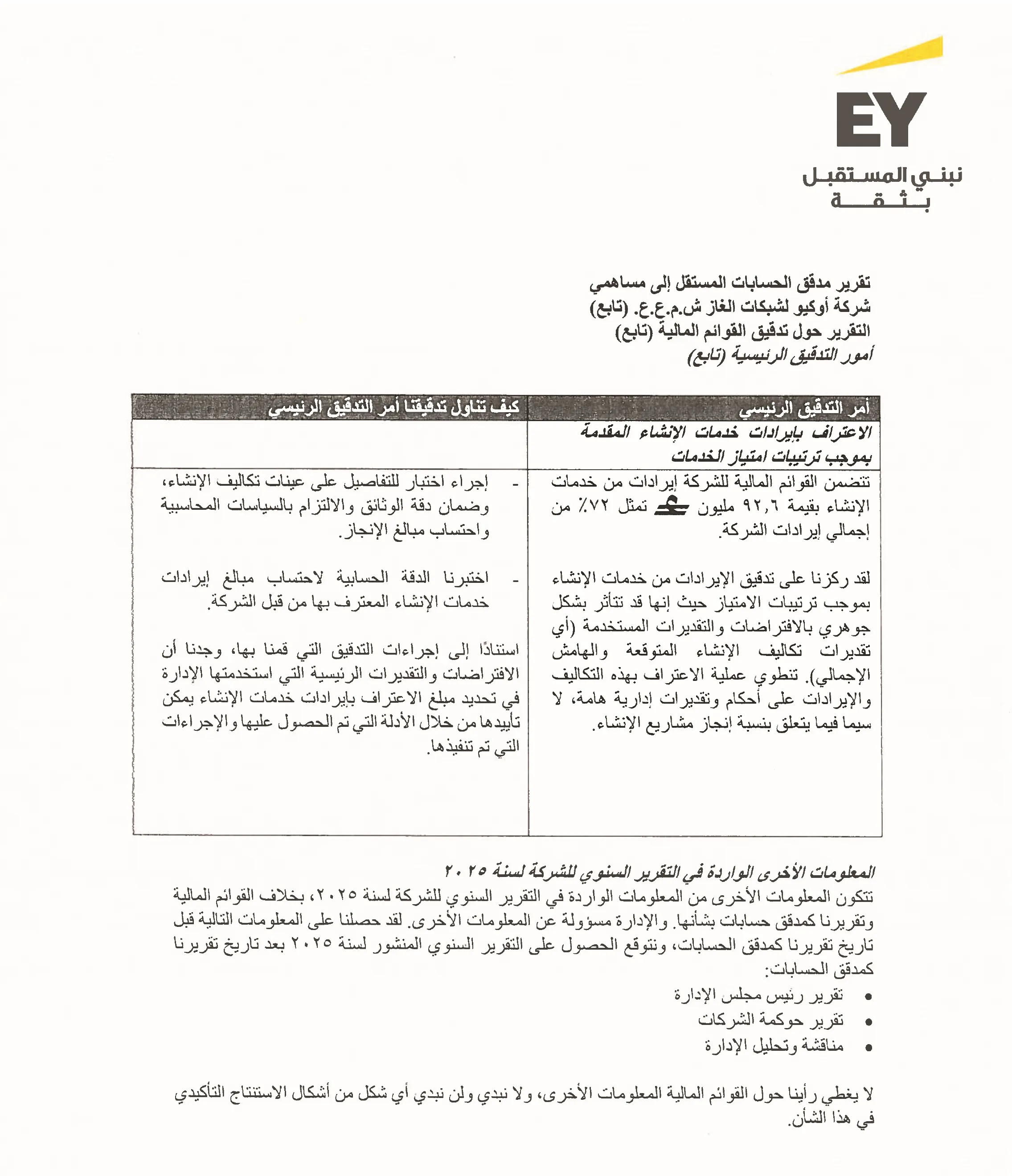 Auditor Report
